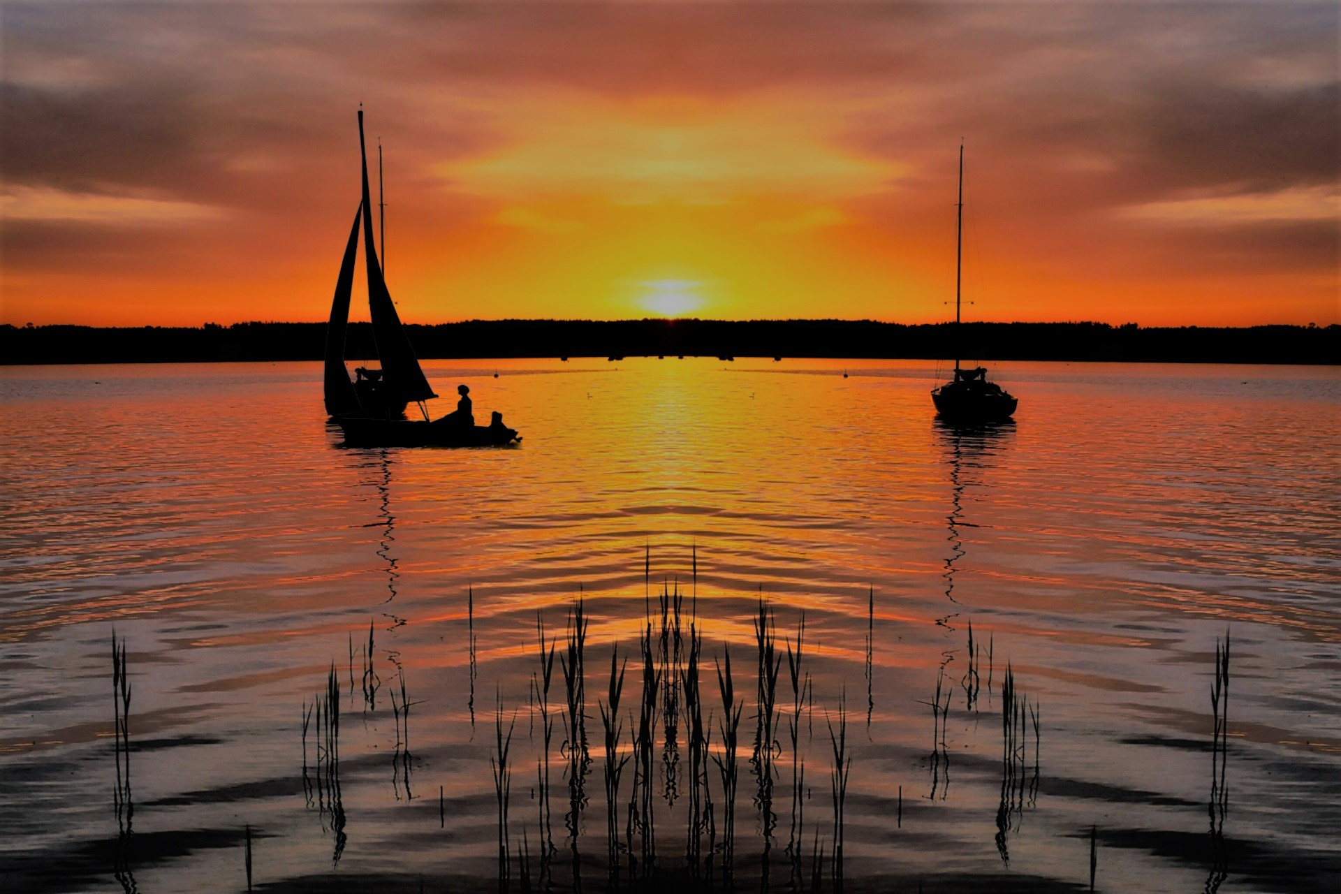 naplemente Balaton vitorlás